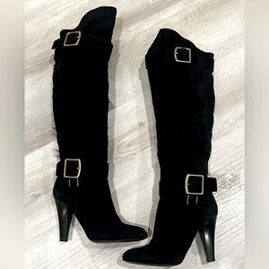 Coach Mazur Over The Knee Boots Black Suede Size 6